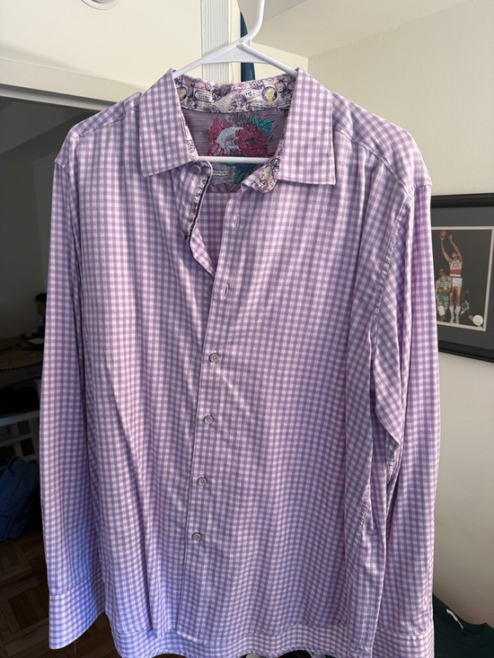 Robert Graham Other - Robert Graham Lavender Gingham Button-Up Dress Shirt